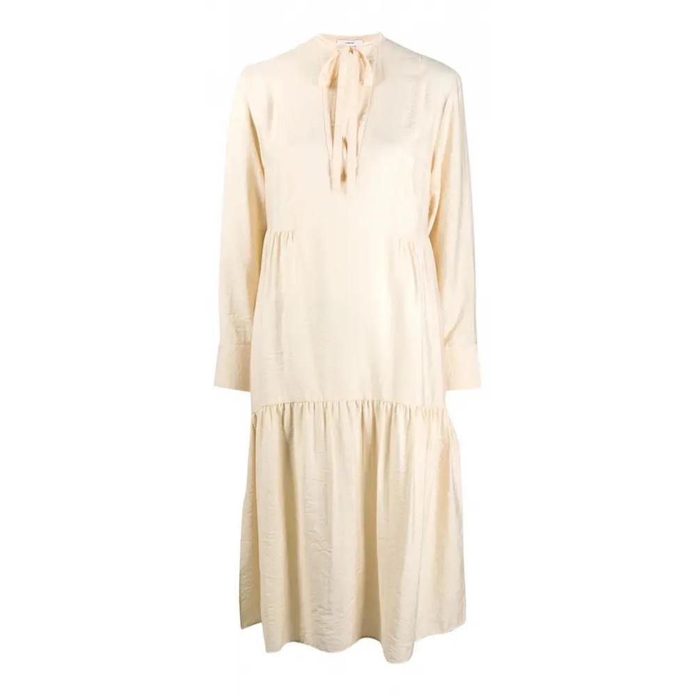 Vince Cream Long-Sleeve Dress